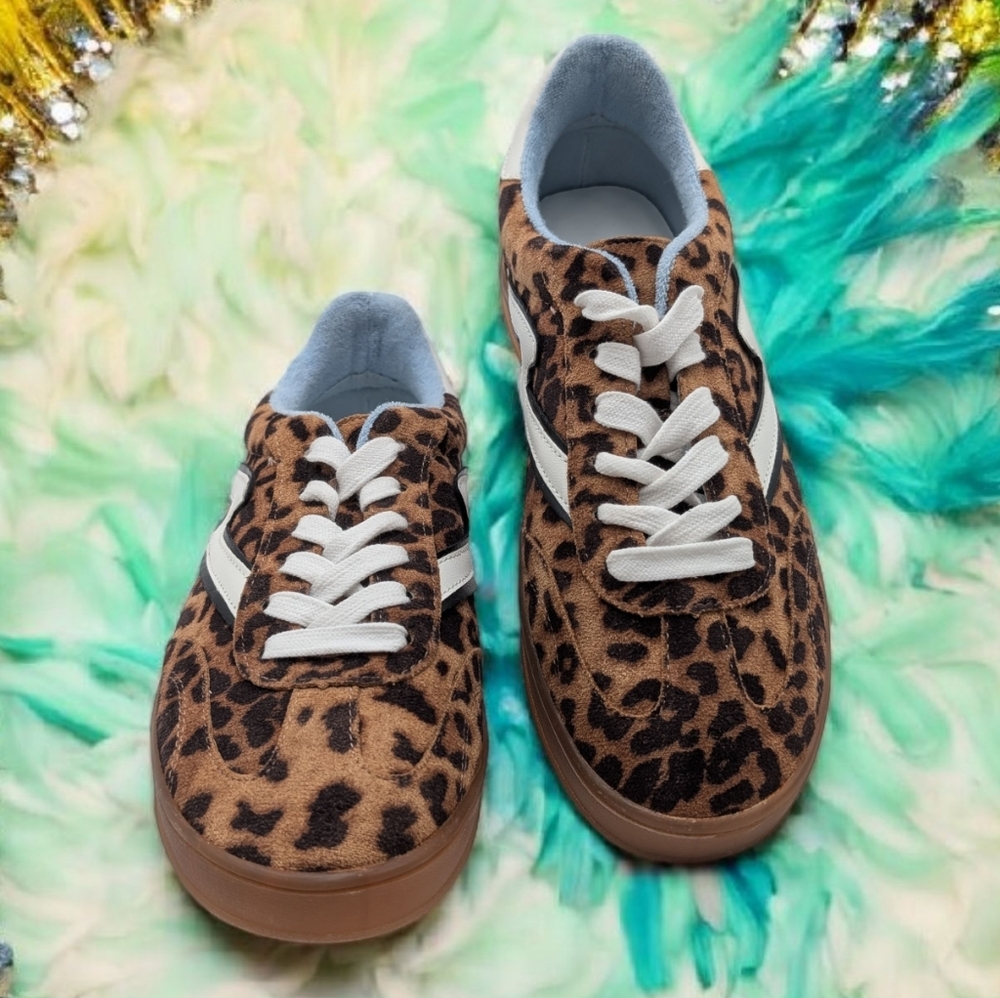 Madden Girl Leopard Print Faux Suede Sneakers | Size 8M | Excellent Condition - Picture 2 of 11